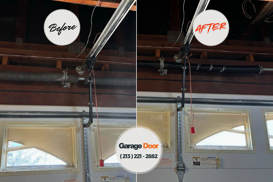 Before and after: garage door repair Susan Moore, AL